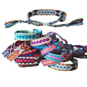 Nepal Woven Friendship Bracelets, Cotton thread, Adjustable for Women, Kids